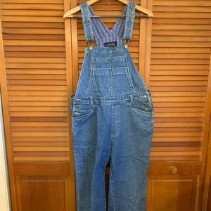 Cherokee Long Light Wash Denim Overalls Large
